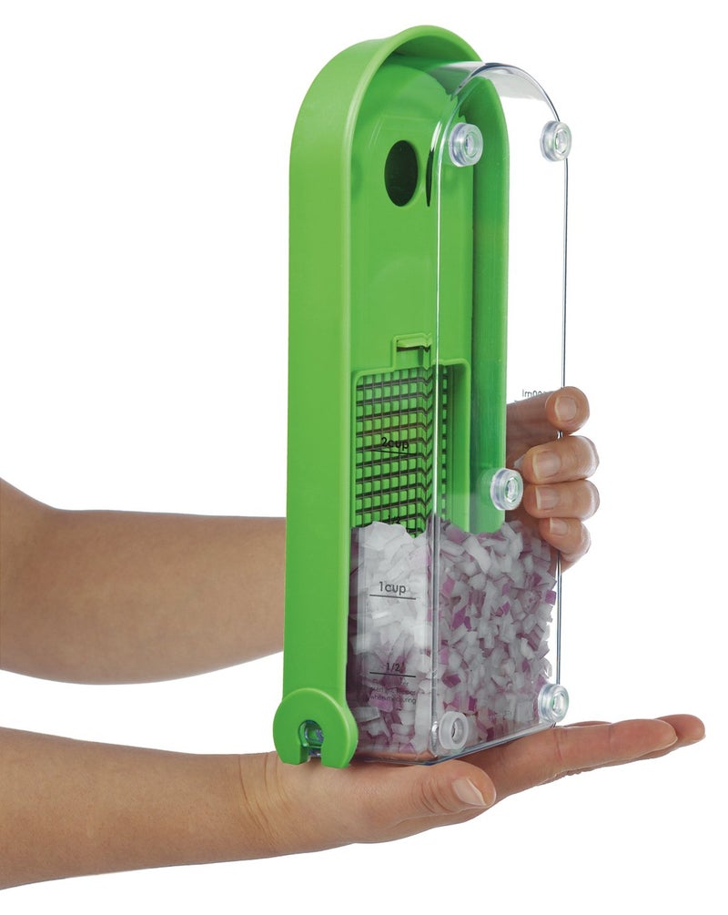PrepWorks 3-Blade Dice & Slice Chopper â€“ Multi-Function Vegetable and Fruit Cutter, Easy to Use, Stainless Steel Blades, BPA-Free - Image 4